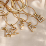 Lune Layered Gold Initial Letter Necklace