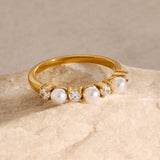 Cira Diamond Pearl Ring
