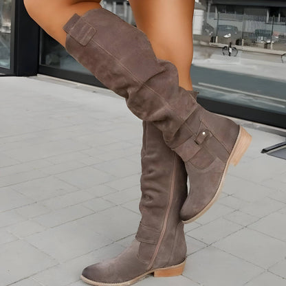 Olyssa Women's Knee-High Boots | Soft Suede, Casual Elegance