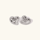 Alva Heart Gold Earrings