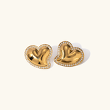 Alva Heart Gold Earrings