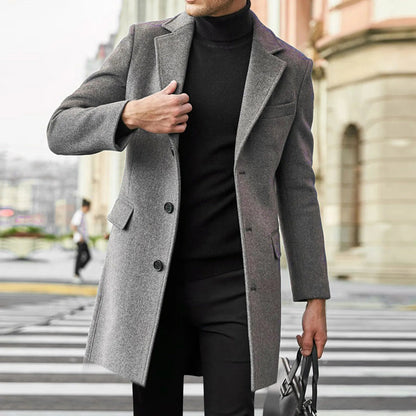 Rocco Men's Overcoat | Tailored Wool Blend, Classic Knee-Length