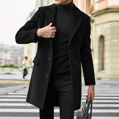 Rocco Men's Overcoat | Tailored Wool Blend, Classic Knee-Length