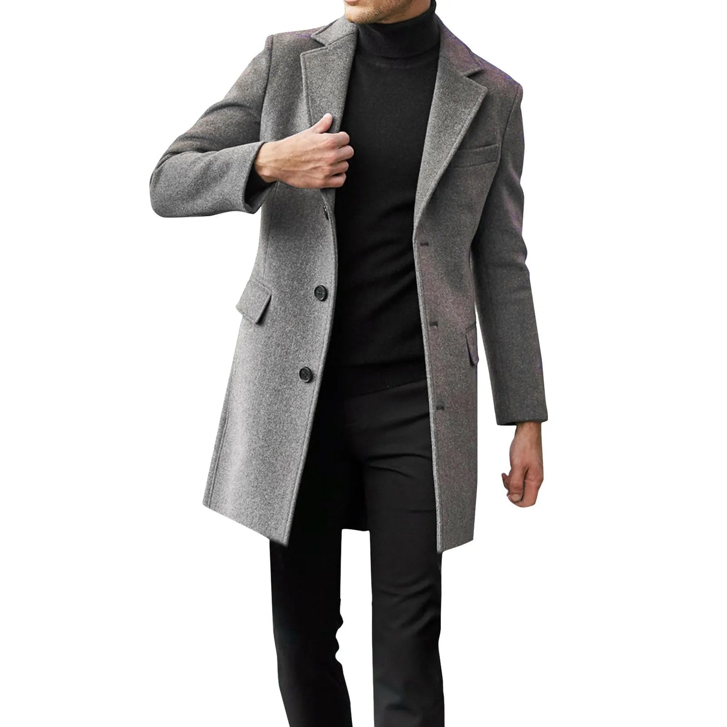 Rocco Men's Overcoat | Tailored Wool Blend, Classic Knee-Length