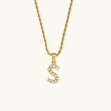 Elaria Letter Initial Diamond Necklace