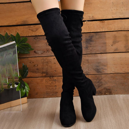 Sable Women's Thigh High Boots | Black, Versatile Block Heel