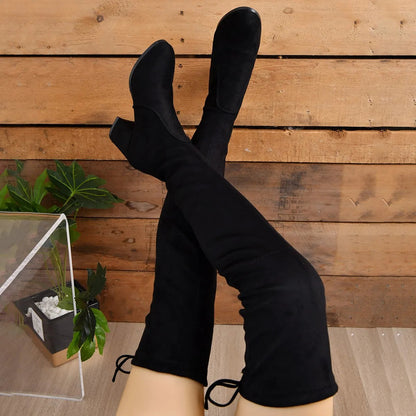 Sable Women's Thigh High Boots | Black, Versatile Block Heel