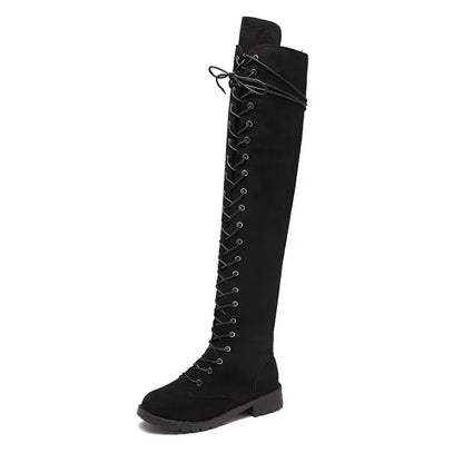 Sylvia Women's Thigh High Boots | Lace-Up Design, Versatile Style