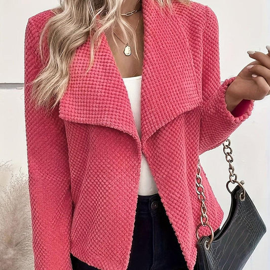 Watermelon Long Sleeve Solid Color Cardigan