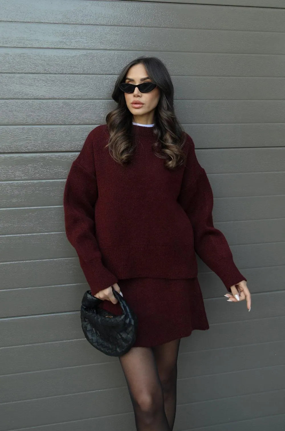 Yara Women's Knit Set | Oversized Sweater & Fitted Skirt, Autumn Essential