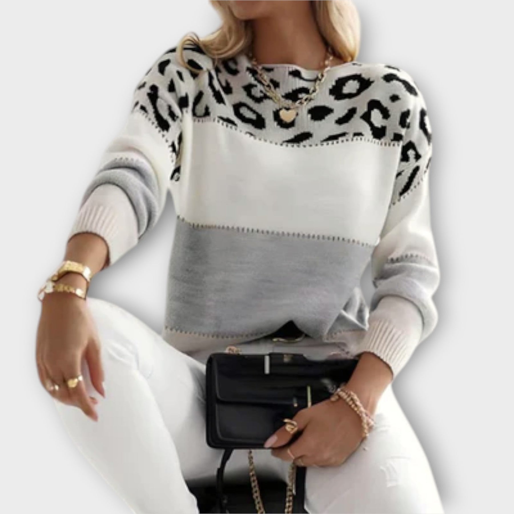 Chrystal™ | Women’s Elegant Oversized Leopard Print Sweater