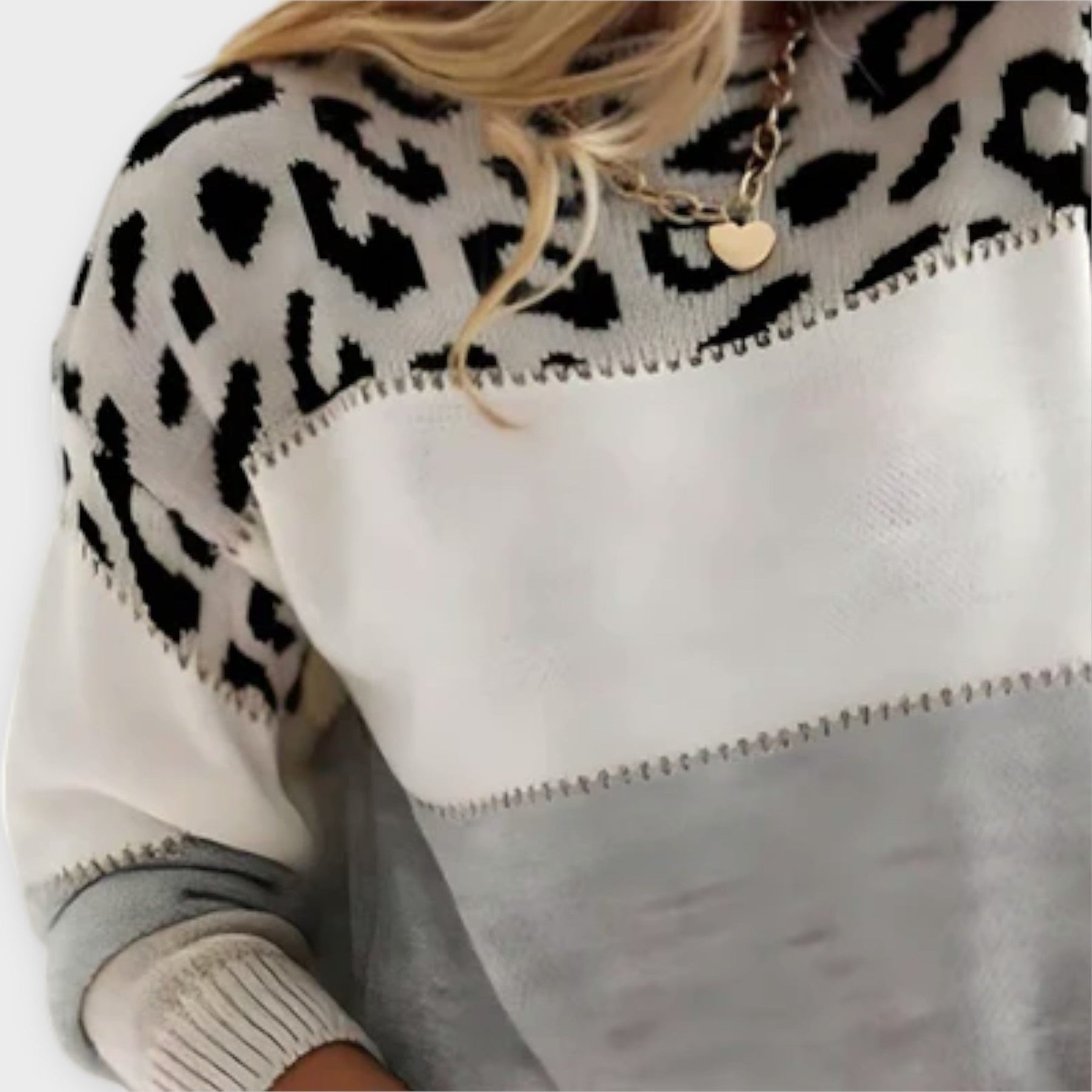Chrystal™ | Women’s Elegant Oversized Leopard Print Sweater