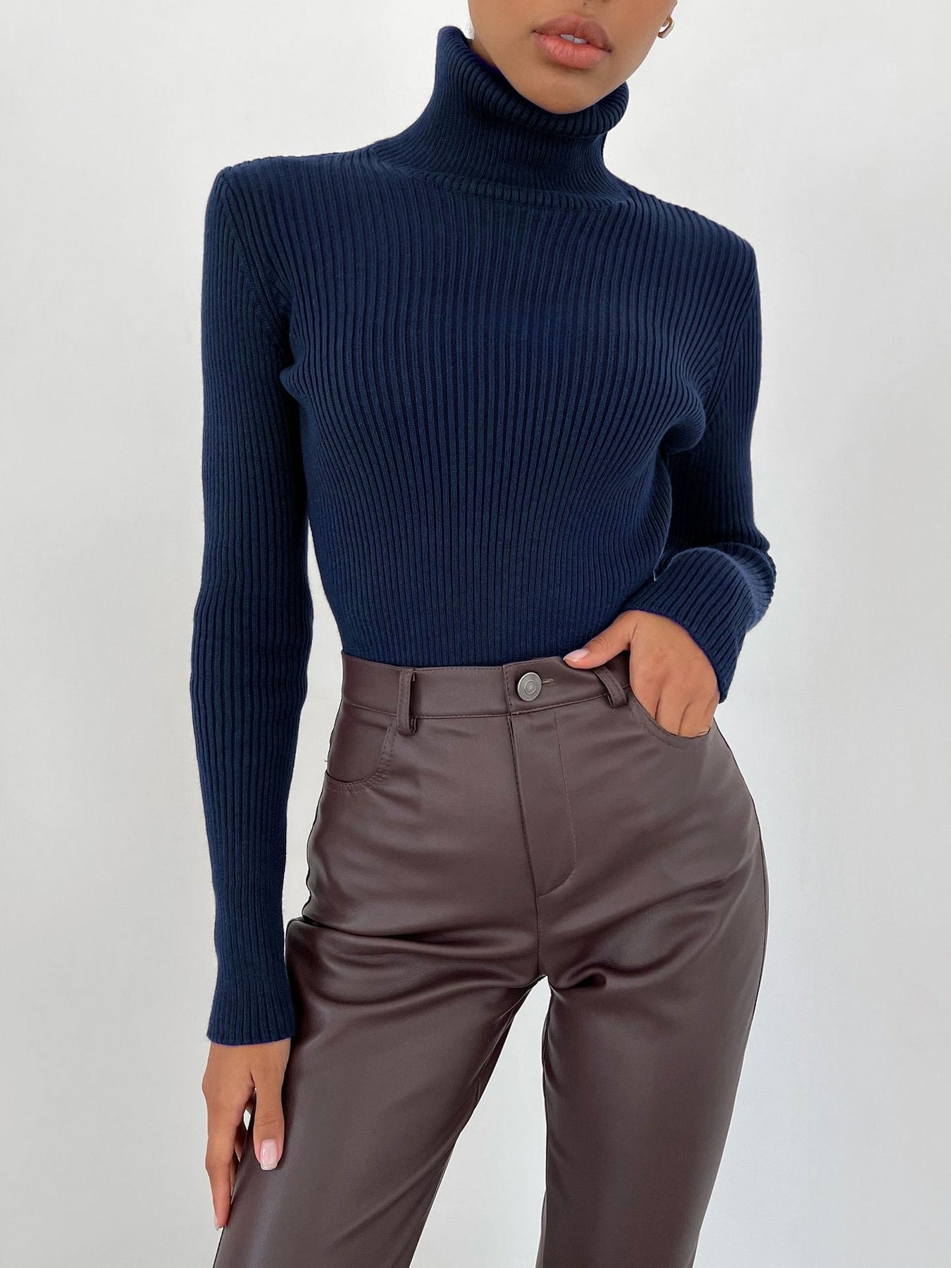 Jalene | Women’s Classic Cotton Turtleneck Sweater