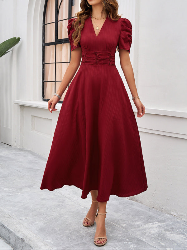 Ivanna | Women Velvet Dress Elegant V-Neck Midi