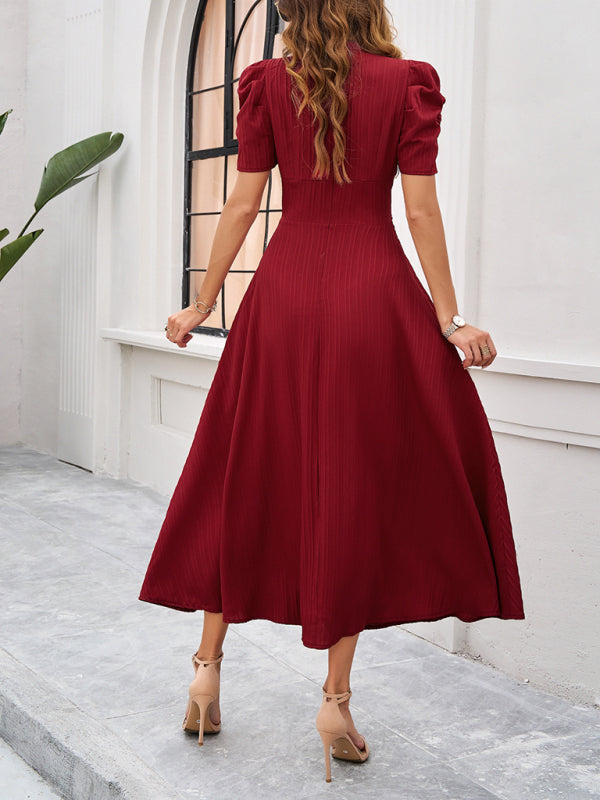 Ivanna | Women Velvet Dress Elegant V-Neck Midi