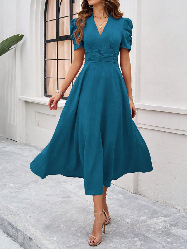 Ivanna | Women Velvet Dress Elegant V-Neck Midi