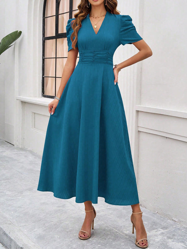 Ivanna | Women Velvet Dress Elegant V-Neck Midi