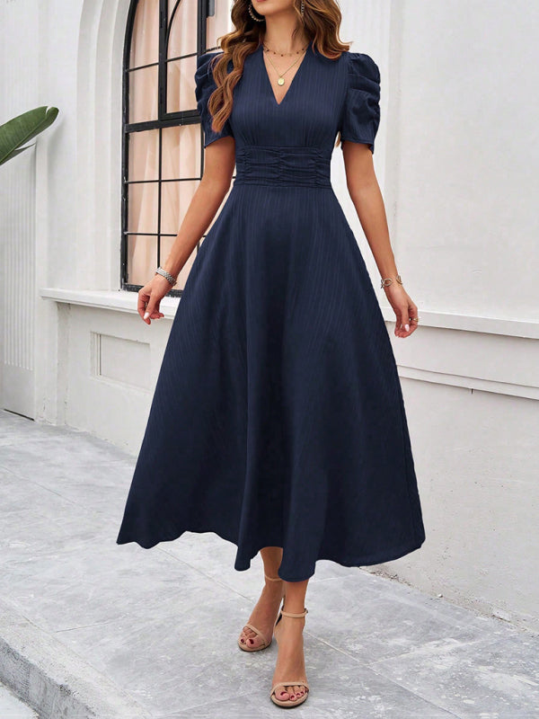 Ivanna | Women Velvet Dress Elegant V-Neck Midi