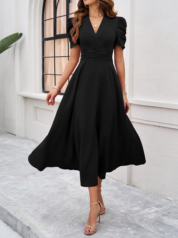 Ivanna | Women Velvet Dress Elegant V-Neck Midi