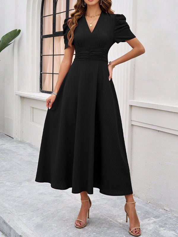 Ivanna | Women Velvet Dress Elegant V-Neck Midi