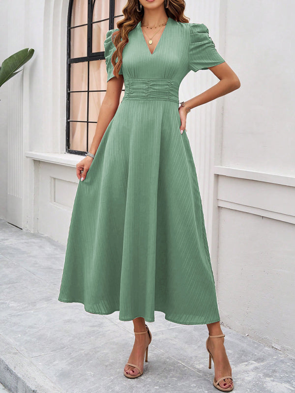 Ivanna | Women Velvet Dress Elegant V-Neck Midi