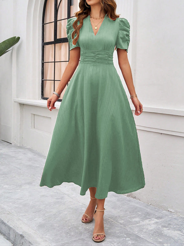 Ivanna | Women Velvet Dress Elegant V-Neck Midi