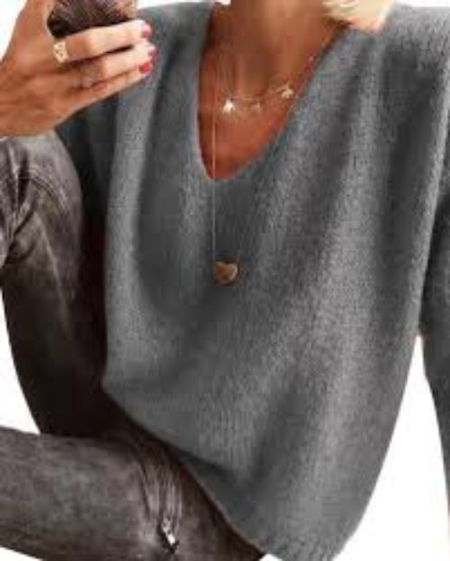 Lioré | Women’s Soft V-Neck Oversized Sweater