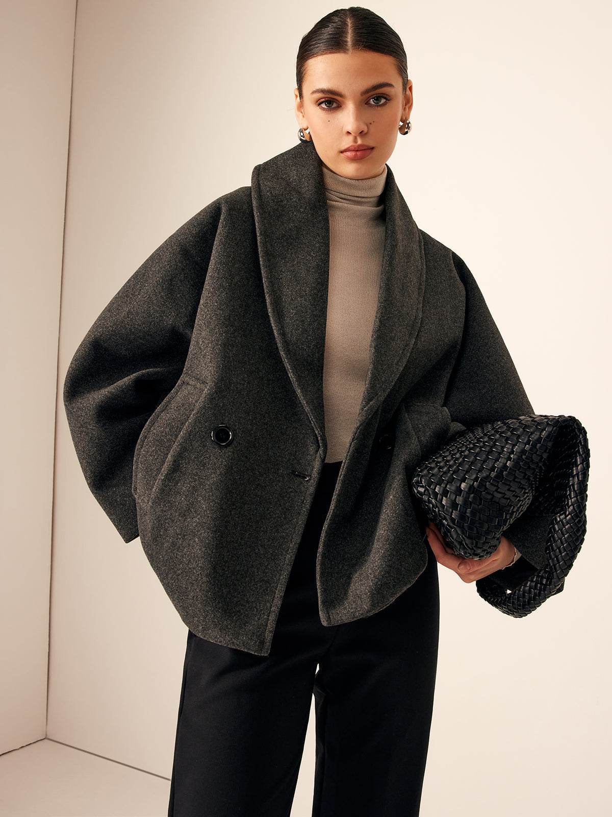 Lyria | Women’s Long Wool-Blend Coat with Pockets