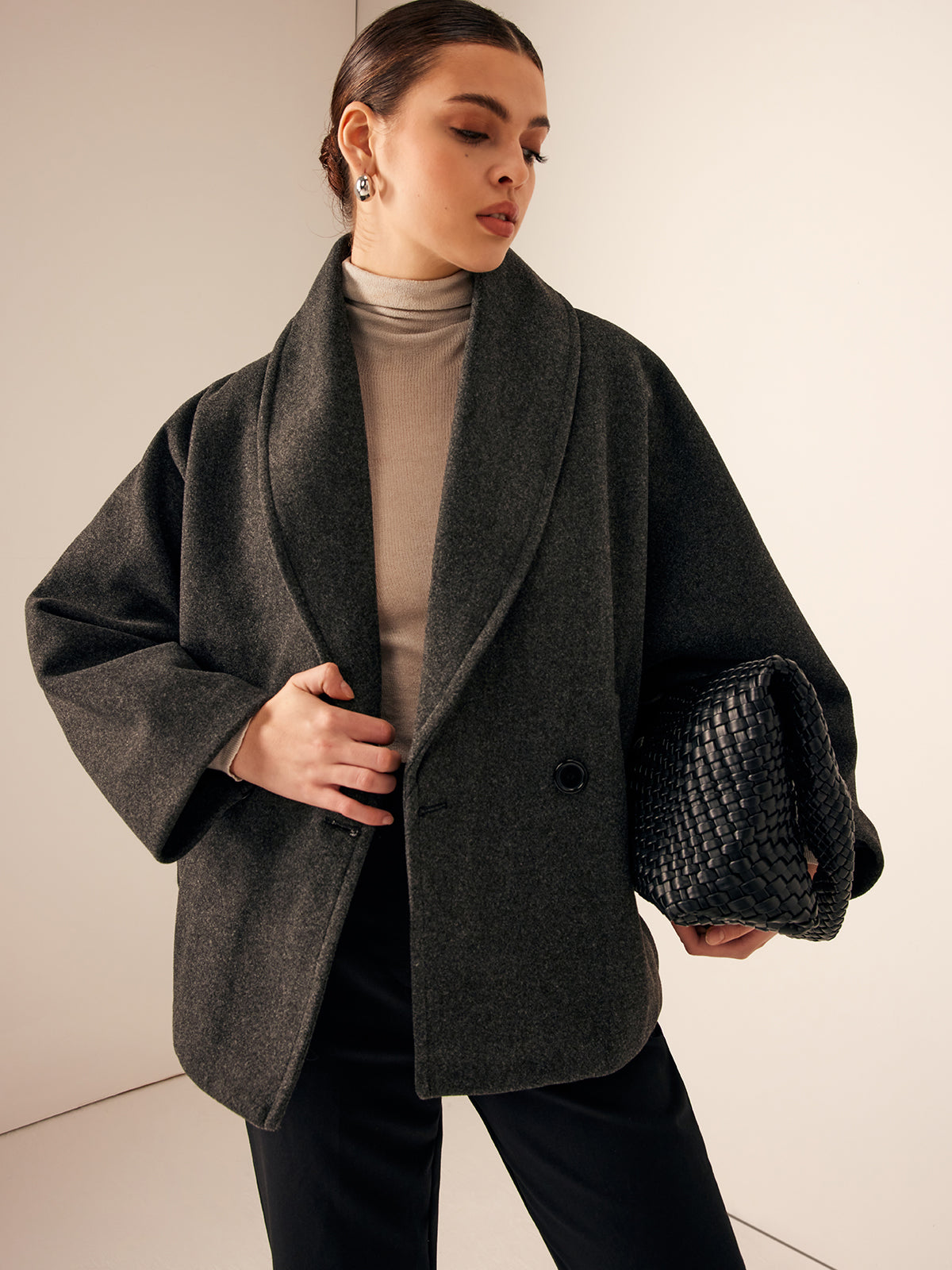 Lyria | Women’s Long Wool-Blend Coat with Pockets