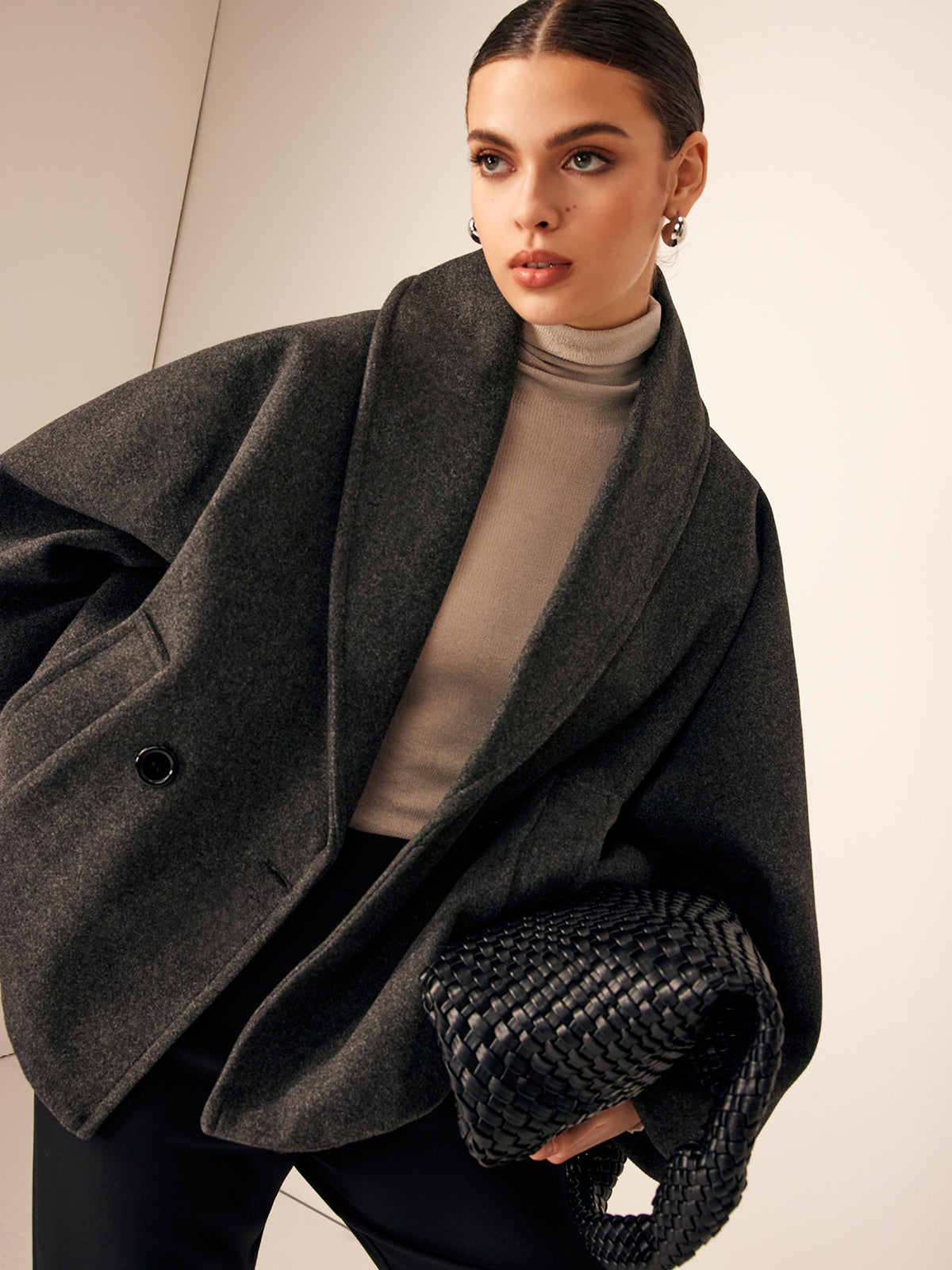 Lyria | Women’s Long Wool-Blend Coat with Pockets