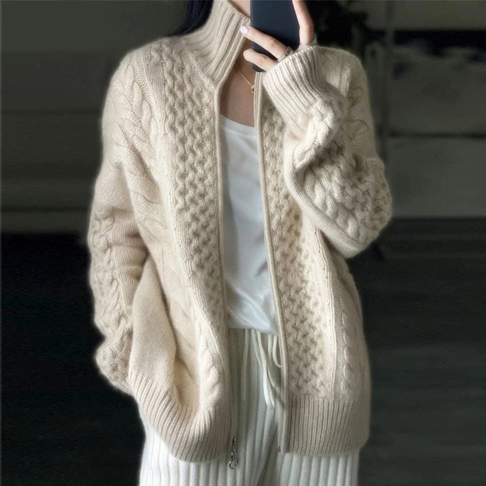 Marcelle | Women’s Wool‐Blend High‐Neck Cardigan