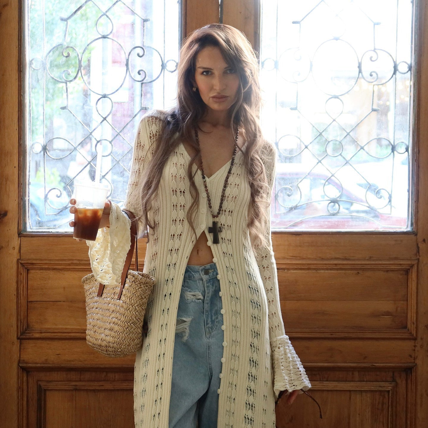 Lola Long Cardigan For Women | Soft Knit With Flared Sleeves