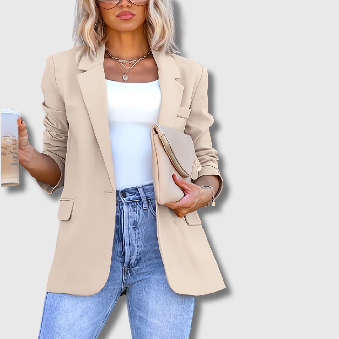 Seraphine Women's Blazer | Double-Breasted, Kaki Elegance