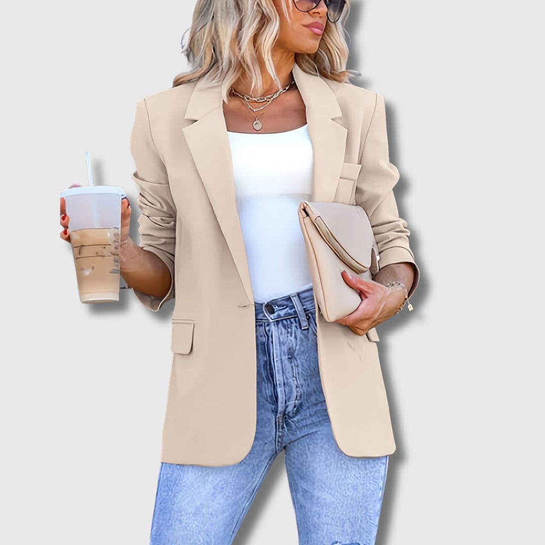 Seraphine Women's Blazer | Double-Breasted, Kaki Elegance