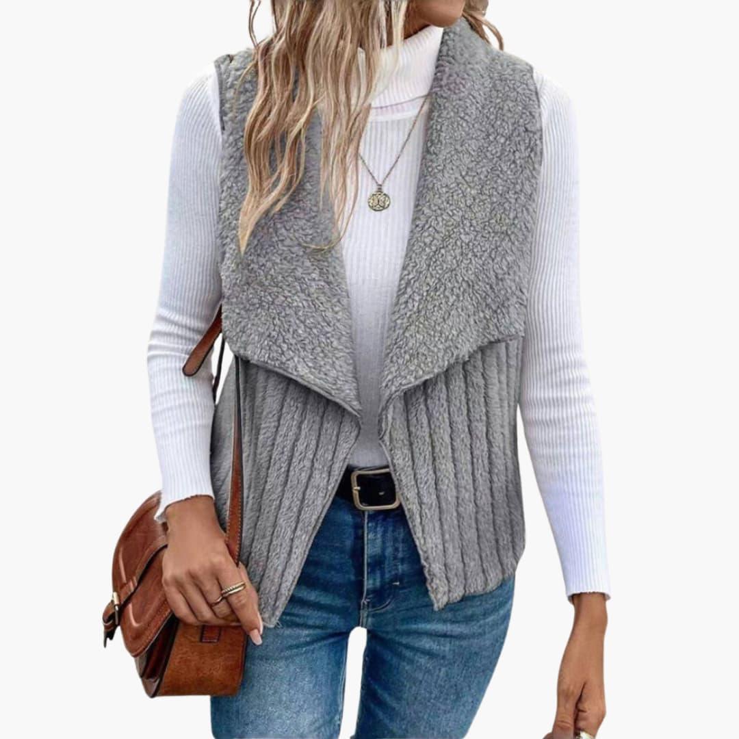 Alenya Structured Vest for Women | Textured Fabric, Versatile Layering