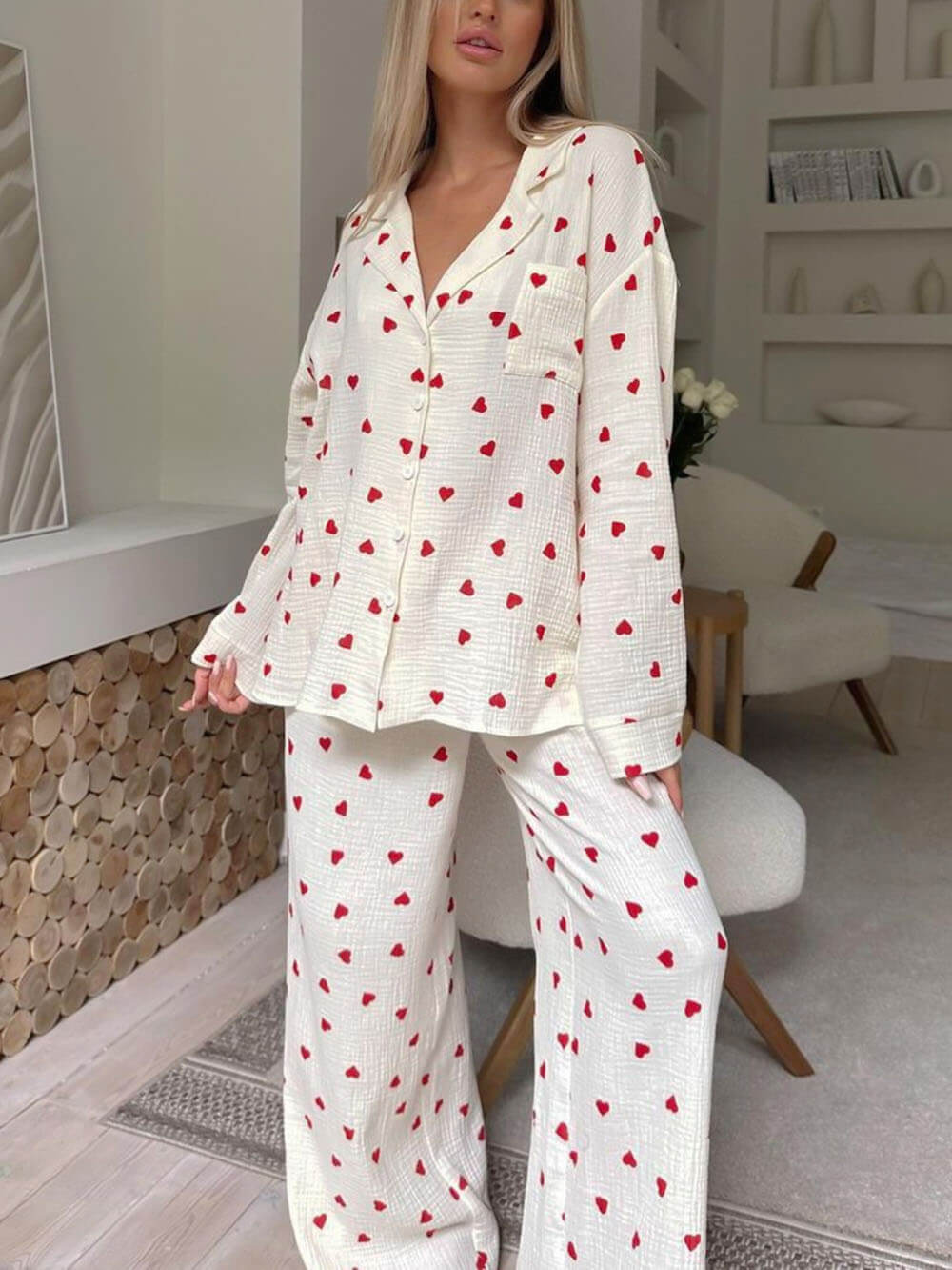Myra | Women’s Pyjama Set with Heart Pattern