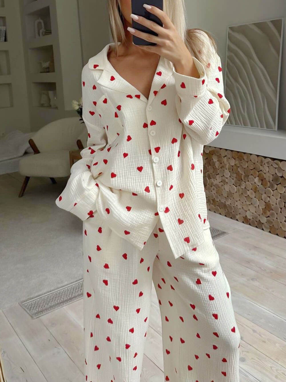 Myra | Women’s Pyjama Set with Heart Pattern