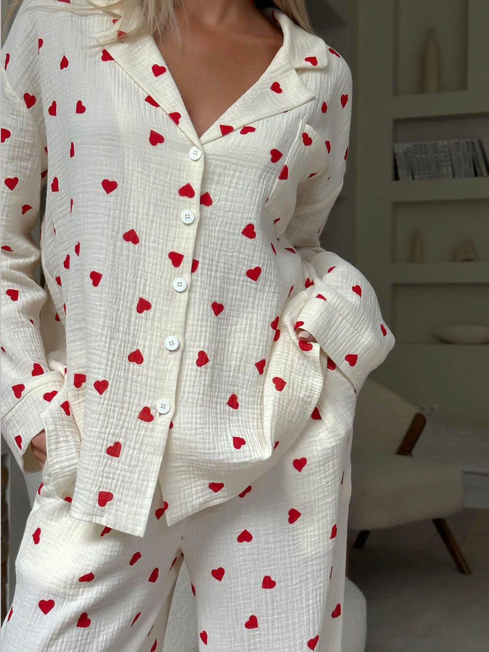 Myra | Women’s Pyjama Set with Heart Pattern