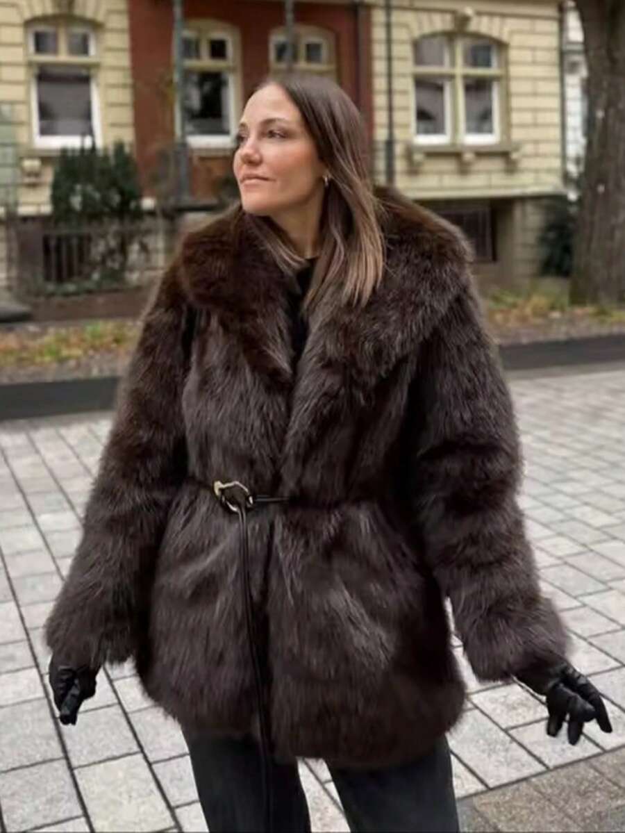 Keira | Women’s Faux Fur Winter Coat with Collar