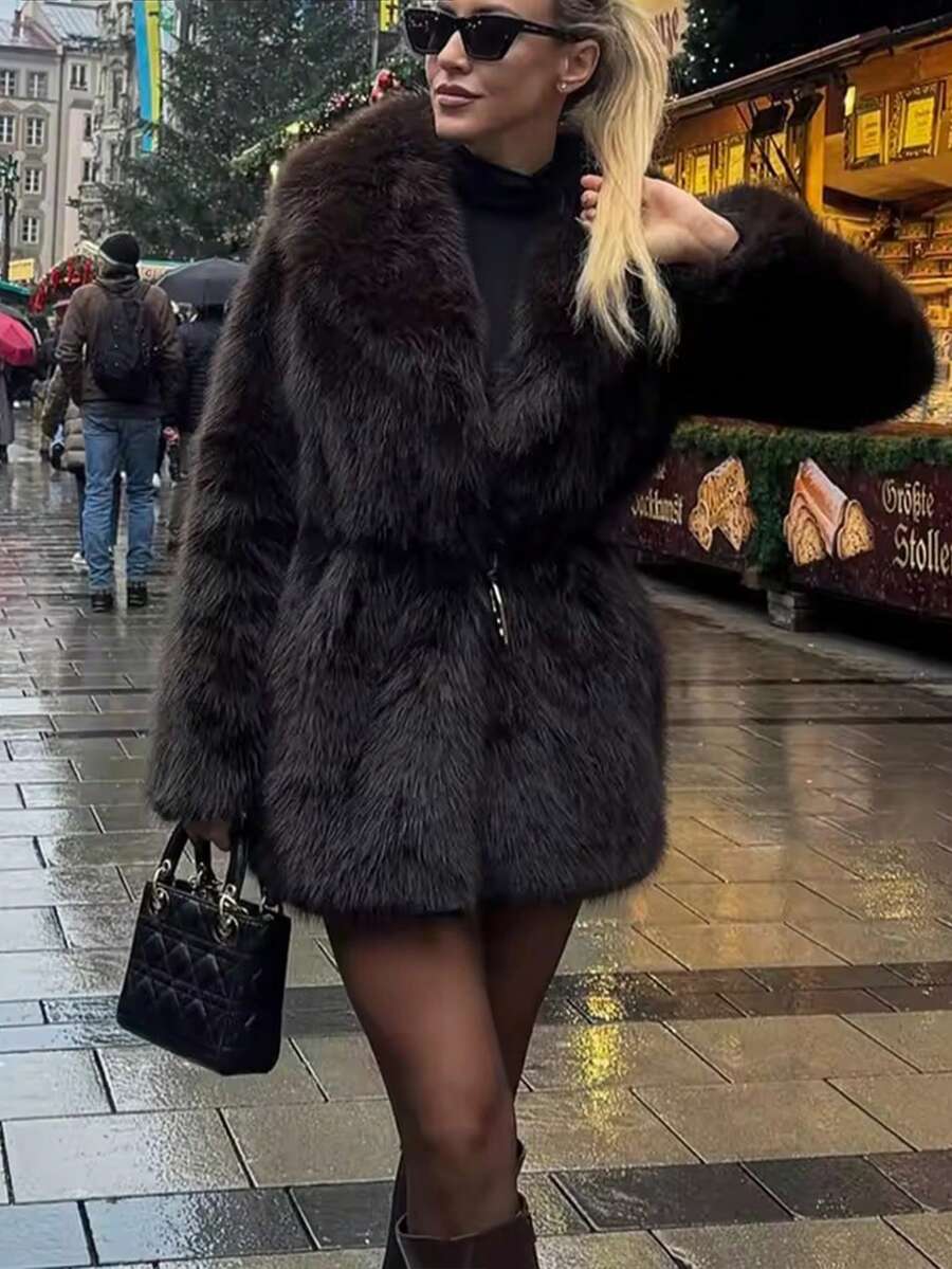 Keira | Women’s Faux Fur Winter Coat with Collar